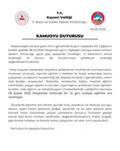 Kayseri'de Kar Yağışı: Okullar Yarın Kapalı!