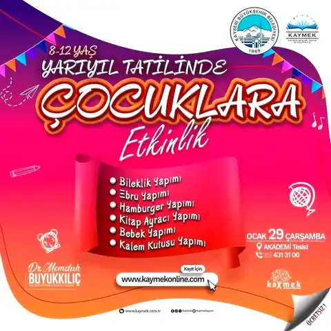 KAYMEK'ten Yarıyıl Tatili Atölyeleri!