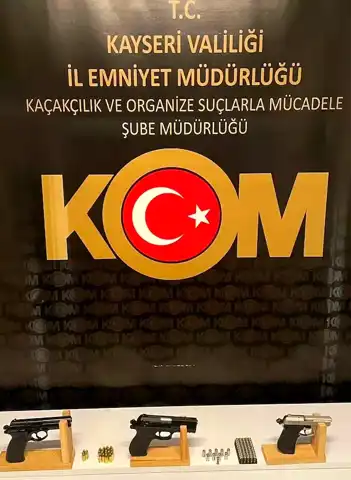Kayseri'de Silah Operasyonu: 3 Tabanca Ele Geçirildi