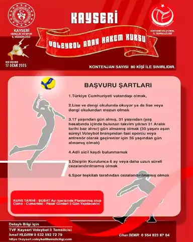 Kayseri'de Voleybol Hakemliği Kursu!